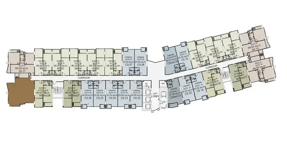 18th floor layout plan showing residential units at Supalai Monte 1 condominium