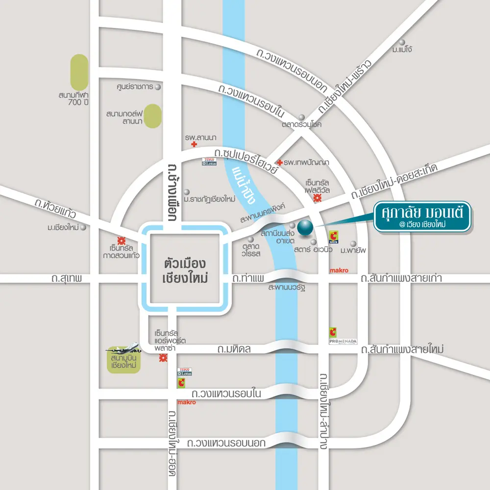 Chiang Mai Neighborhoods Map