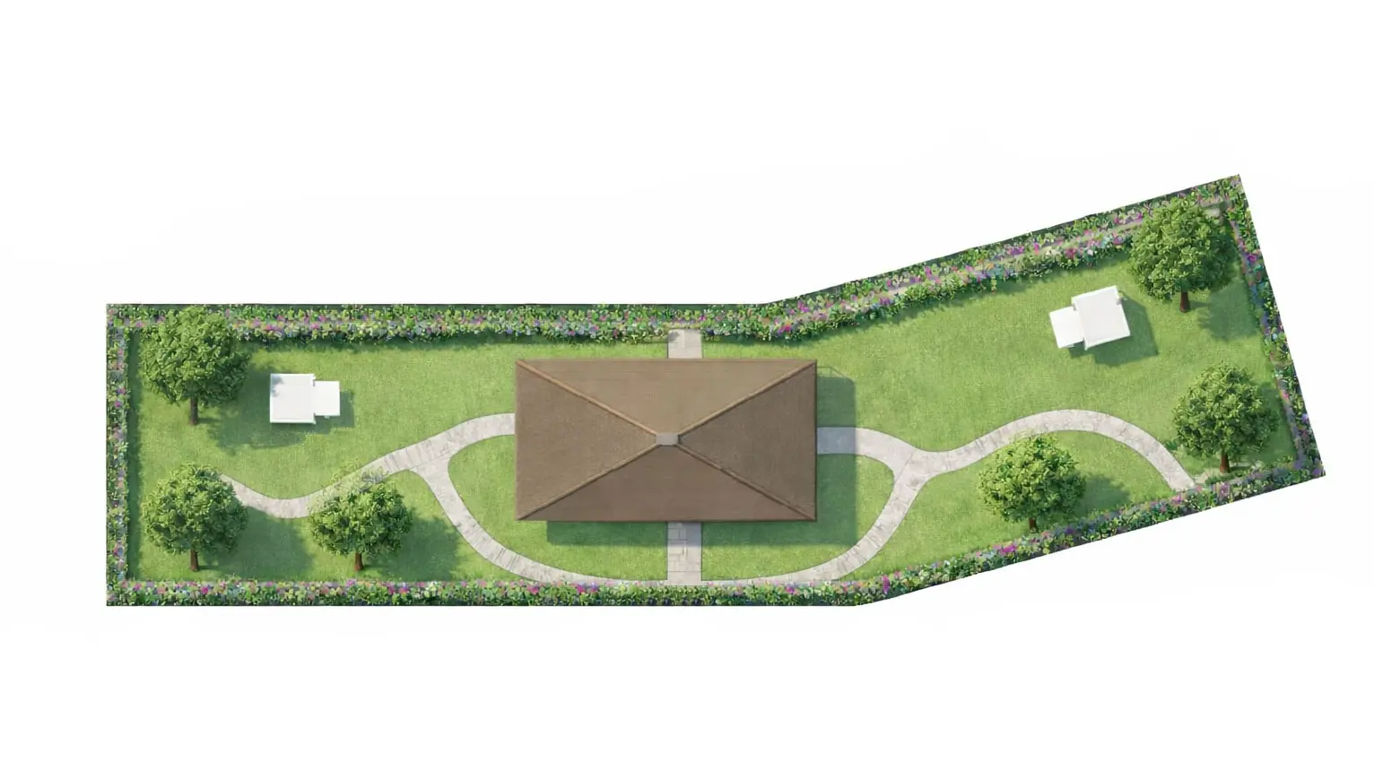 Roof garden floor plan showing rooftop amenities at Supalai Monte 1 Chiang Mai