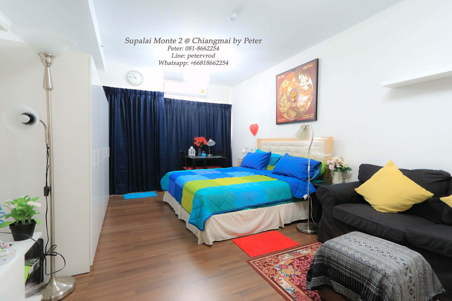 Supalai Monte @ Viang apartment for rent Beautiful studio bedroom at chiang mai